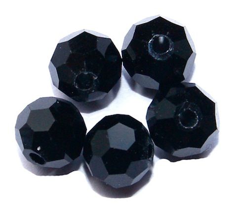 CCR603 6mm Jet Cut Crystal Round