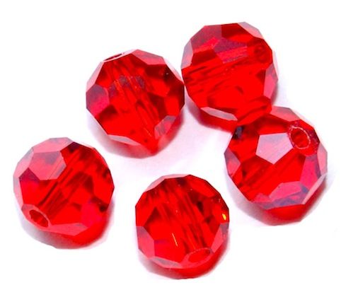 CCR606 6mm Red Cut Crystal Round