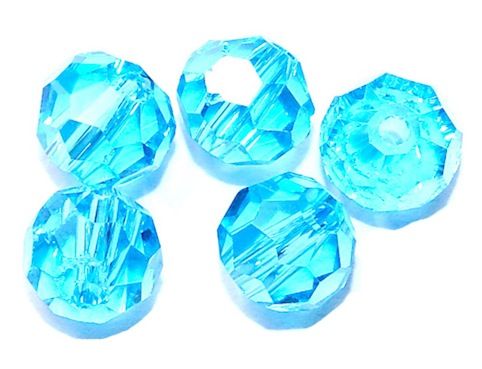 CCR609 6mm Turquoise Cut Crystal Round