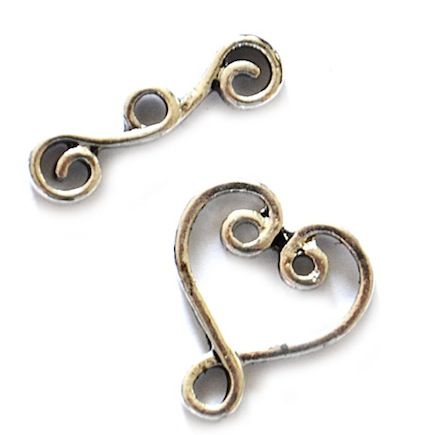 MB321 Silver Heart Toggle Fastener