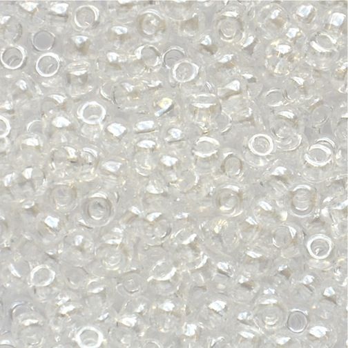 RC043 Lustre Trans Crystal Size 8 Seed Beads