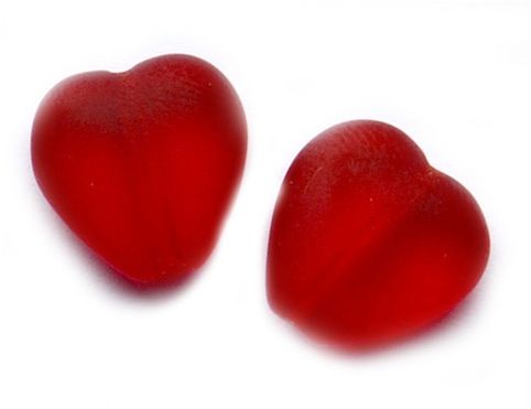 GL0699 10x12mm TH Soft Red Frosted Heart
