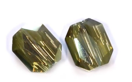 CC1045 10x12mm Fern Green Lustre Cut Crystal Rectangle