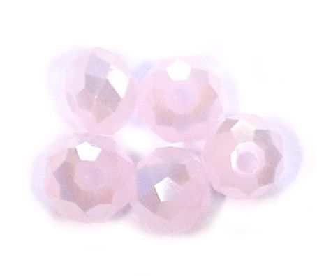 CC1262 4x6mm Faceted Pink Pearl Lustre Rondelle