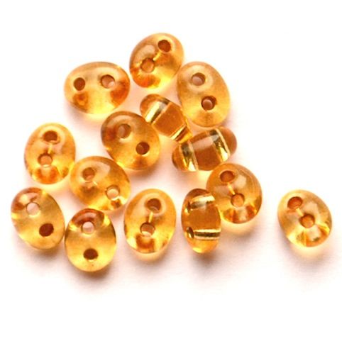 TW029 Silver Lined Gold Twin Beads