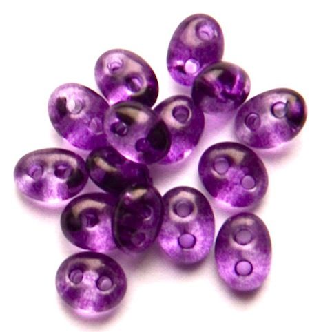 TW030 Transparent Purple Twin Beads