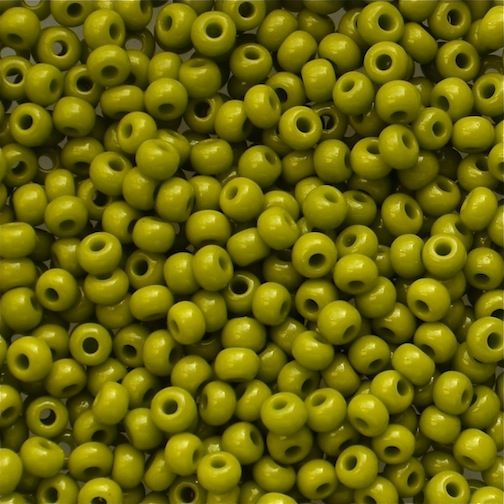 RC657 Op Chalk Olive Green Size 8 Seed Beads