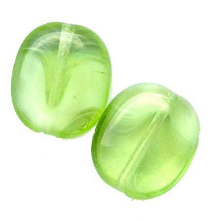 GL3975 14x12mm Spring Green Marbled Cushioned Oval