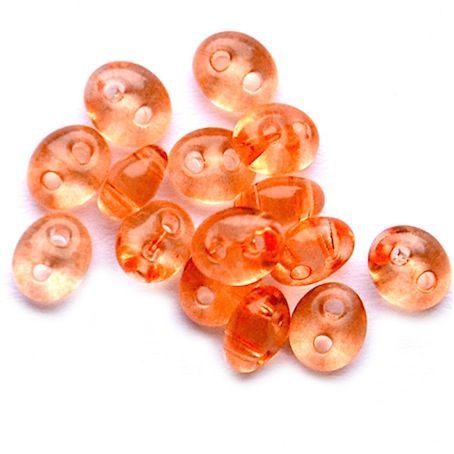 TW043 Transparent Orange Twin Beads