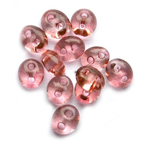 TW047 Transparent Old Rose Twin Beads