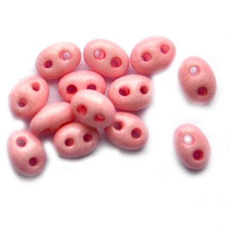 TW058 Opaque Pink Twin Beads