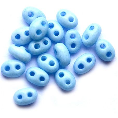 TW063 Opaque Pale Blue Twin Beads