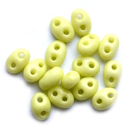 TW067 Opaque Pea Green Twin Beads