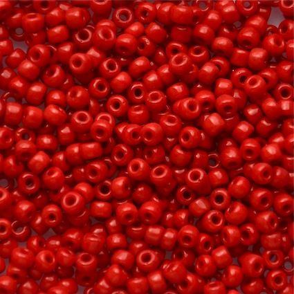 RC109 Chalk Bright Red Size 8 Seed Beads