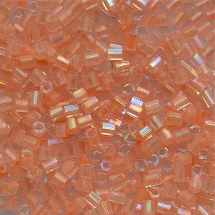 HEX858 Colour Lined Light Peach Size 11 Hex Beads