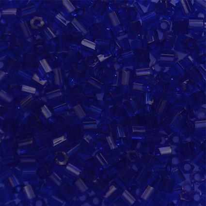 HEX485 Transparent Sapphire Blue Size 11 Hex Beads
