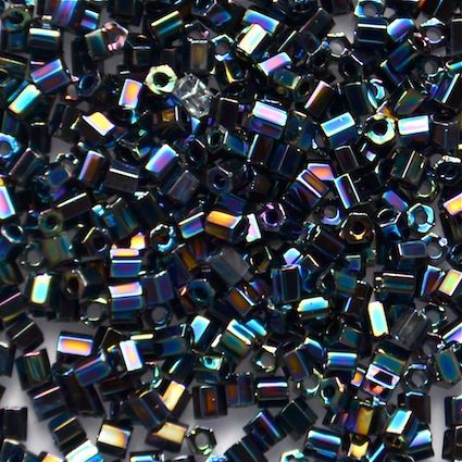 HEX756 Black AB Size 11 Hex Beads