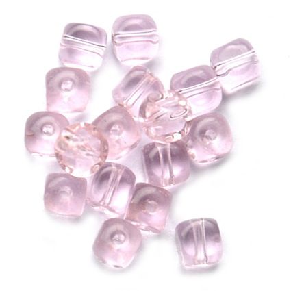 GL5001 4mm Rounded Pink Cube