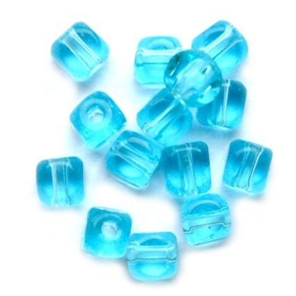 GL5002 4mm Rounded Turquoise Cube