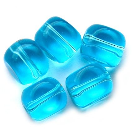 GL5032 10mm Rounded Turquoise Cube
