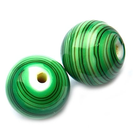 GL5042 14mm Stripy Emerald Round