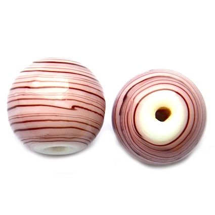 GL5044 14mm Stripy Pink/Lilac Round