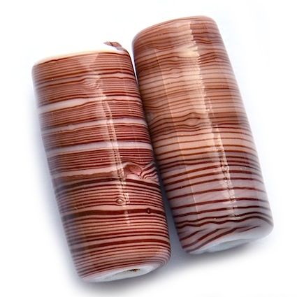 GL5058 22x10mm Stripy Pink/Lilac Tube