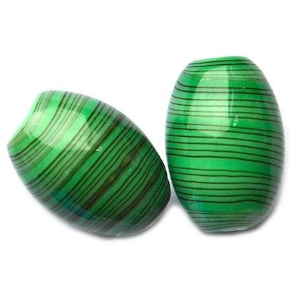 GL5072 20x12mm Stripy Emerald Oval