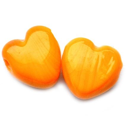 GL5285 12mm Opaque Orange Flat Heart