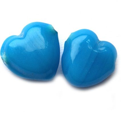 GL5287 12mm Opaque Turquoise Flat Heart