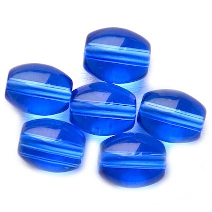 GL5341 8x6mm Blue Glass Oval