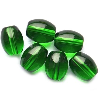 GL5343 8x6mm Green Glass Oval