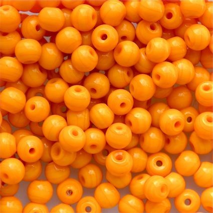 GL5476 6mm Round Op Orange Bead
