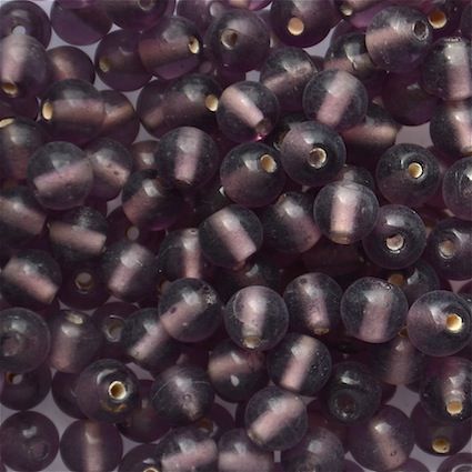 GL5487 6mm Round Purple Bead