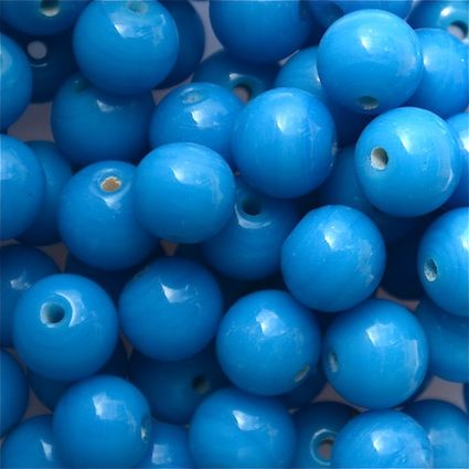 GL5515 10mm Round Turquoise Bead