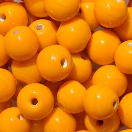 GL5525 12mm Round Op Orange Bead