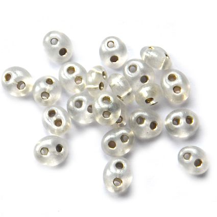 TW072 SL Pale Grey Pearl Twin Beads