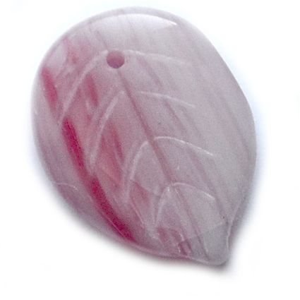 GL5542 18x12mm Flat TO Rose Pink Marl Leaf