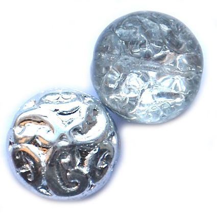 GL5547 14mm Clear & Silver Textured Cushioned Disc