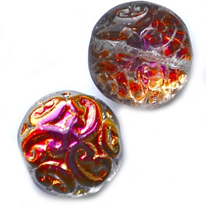 GL5549 14mm Dichroic Sunset Textured Cushioned Disc