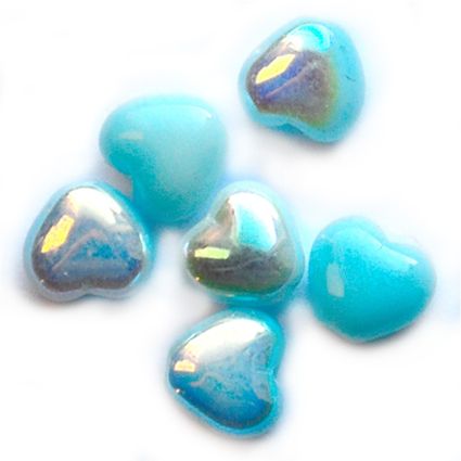 GL5559 6mm Turquoise AB Heart Bead