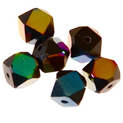 GL5565 8mm Black AB Faceted Cube