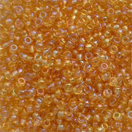 RC217 Trans Pale Topaz AB Size 10 Seed Beads