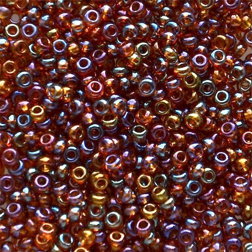 RC219 Trans Dark Topaz AB Size 10 Seed Beads