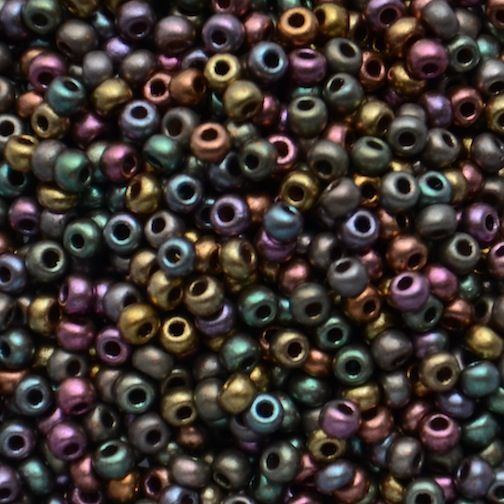RC263 Bronze Met Green/Purple AB Size 10 Seed Beads