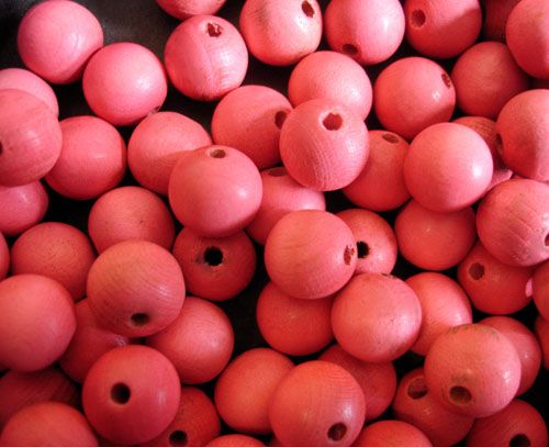 WD1208 Pack of 12mm Satin Pink Wood Rounds