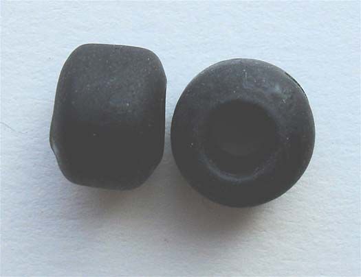 GL0084 10x6mm Frosted Black Pony Bead