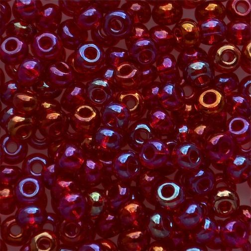 RC394 Trans Cerise AB Size 6 Seed Beads