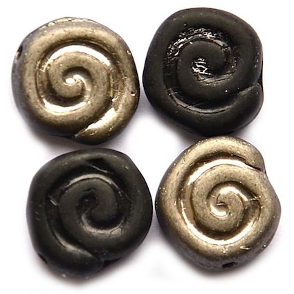 GL1638 Black/Silver 10x3mm Ammonite