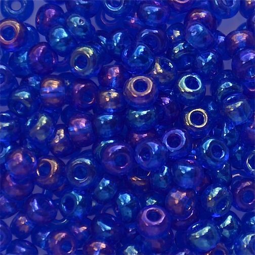 RC458 Trans Blue AB Size 6 Seed Beads